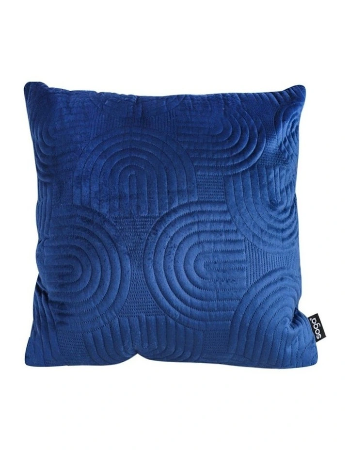 Textured Geometric Pattern Decorative Throw Pillow 50cm in Blue image 1