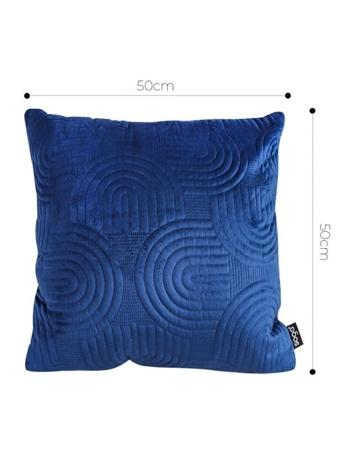 Textured Geometric Pattern Decorative Throw Pillow 50cm in Blue image 5