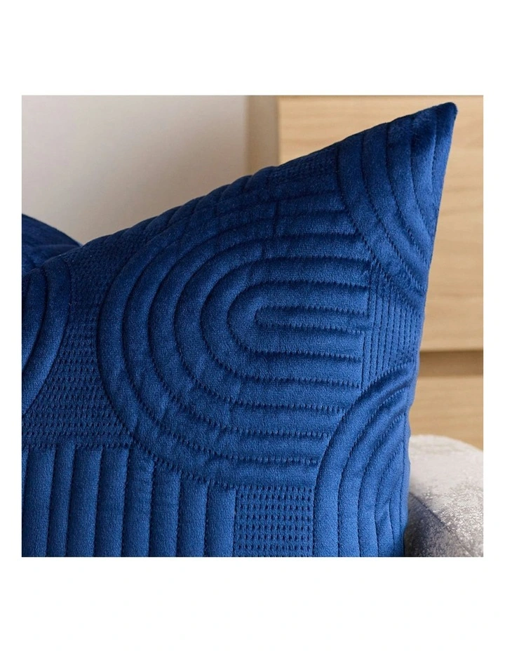 Textured Geometric Pattern Decorative Throw Pillow 50cm in Blue image 6