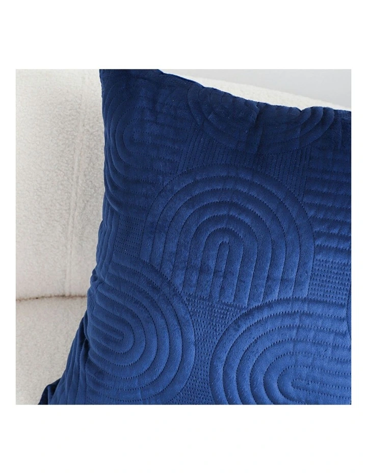 Textured Geometric Pattern Decorative Throw Pillow 50cm in Blue image 7