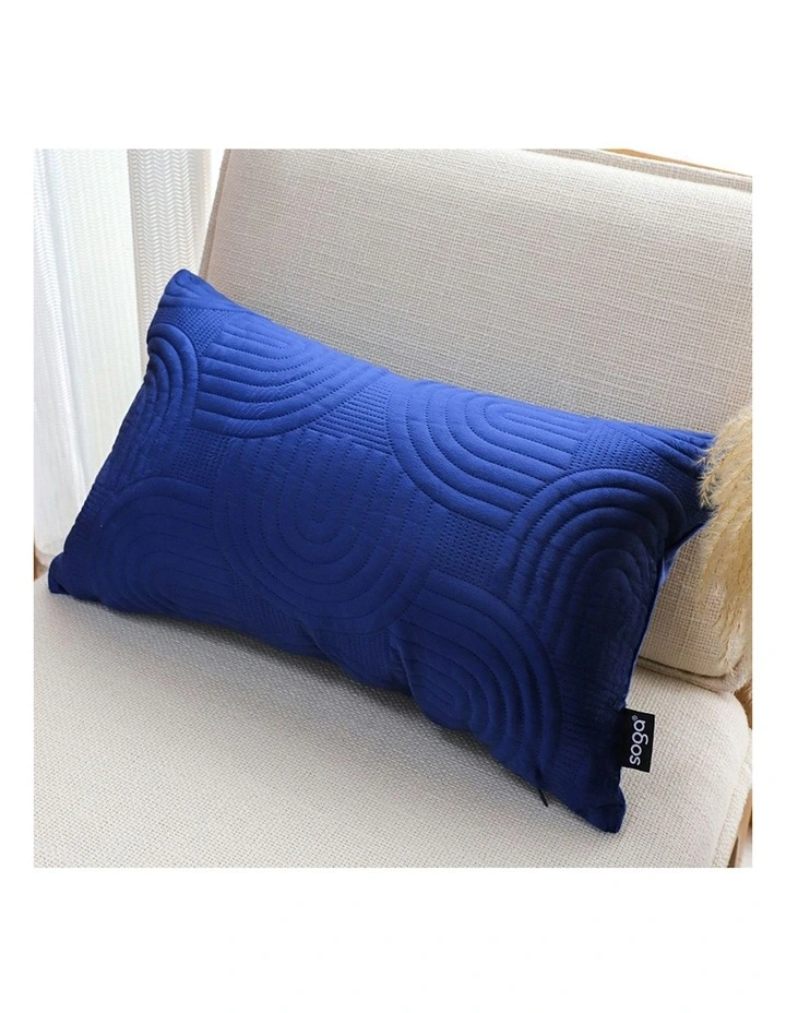 Textured Geometric Pattern Decorative Throw Pillow 30cm in Blue image 4