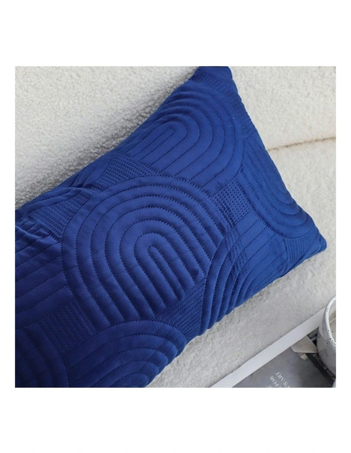 Textured Geometric Pattern Decorative Throw Pillow 30cm in Blue image 6