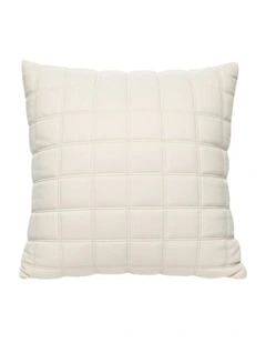Quilted Grid Pattern Decorative Throw Pillow 50cm in Beige