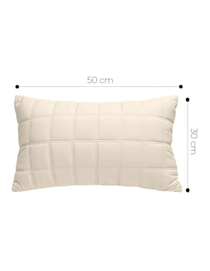 Quilted Grid Pattern Decorative Throw Pillow 30cm in Beige image 5