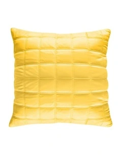 Quilted Grid Pattern Decorative Throw Pillow 50cm in Yellow