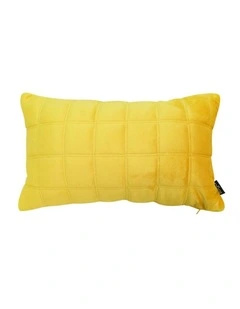Quilted Grid Pattern Decorative Throw Pillow 30cm in Yellow