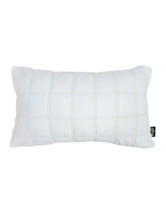 Quilted Grid Pattern Decorative Throw Pillow 30cm in White