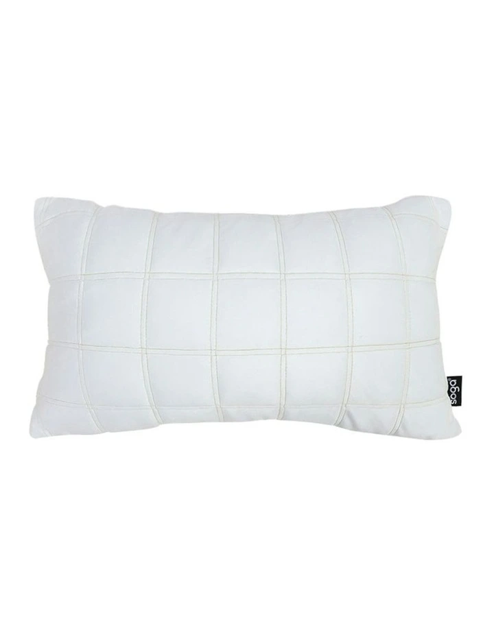 Quilted Grid Pattern Decorative Throw Pillow 30cm in White image 1