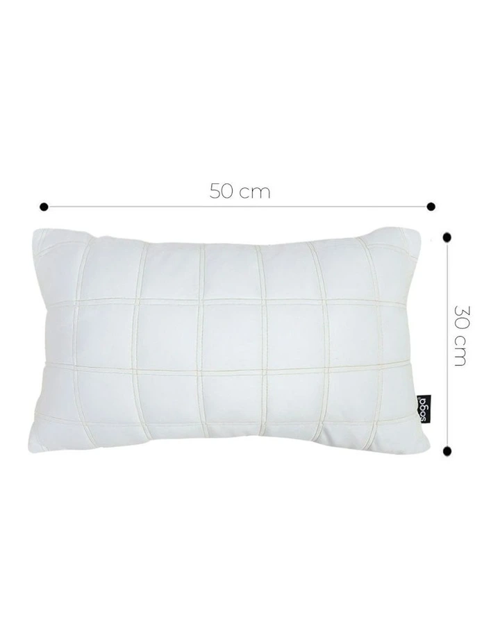 Quilted Grid Pattern Decorative Throw Pillow 30cm in White image 6