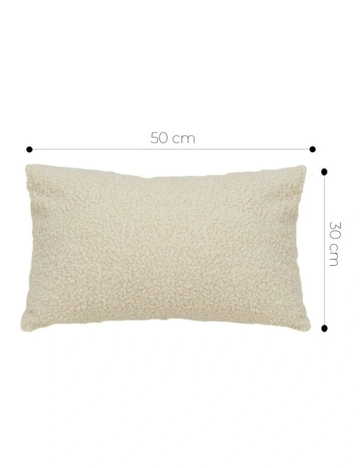 Boucle Textured Fluffy Decorative Throw Pillow 30cm in Cream image 4