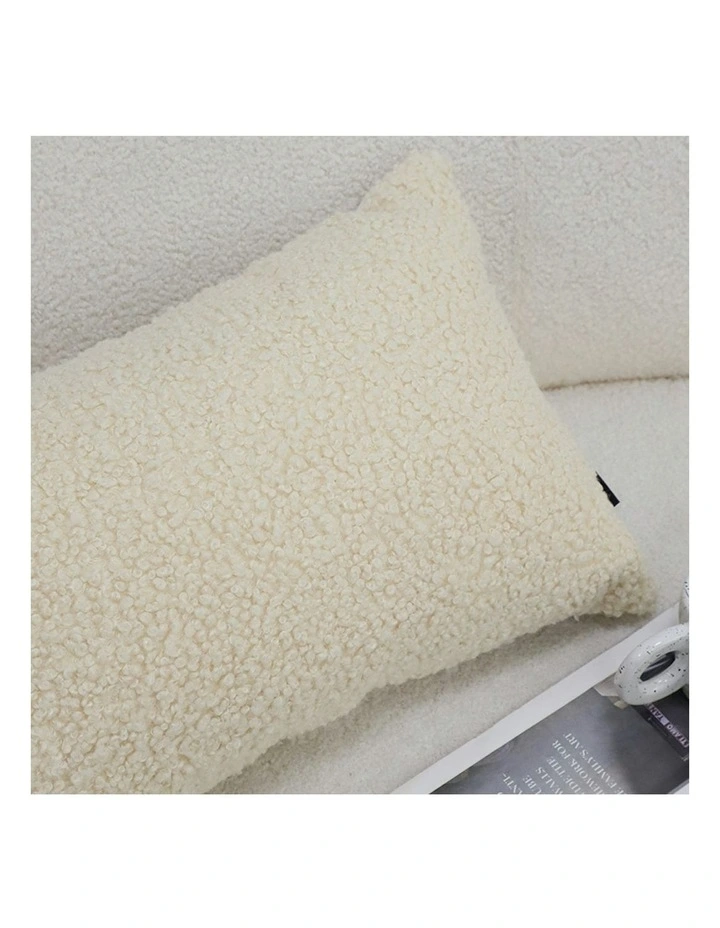 Boucle Textured Fluffy Decorative Throw Pillow 30cm in Cream image 5