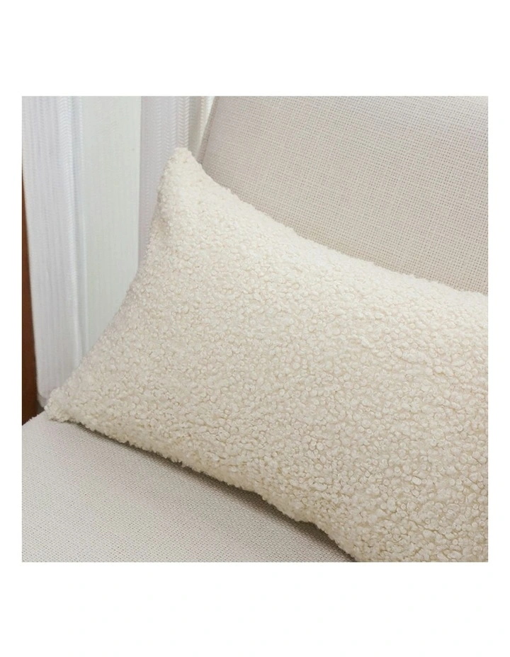 Boucle Textured Fluffy Decorative Throw Pillow 30cm in Cream image 6