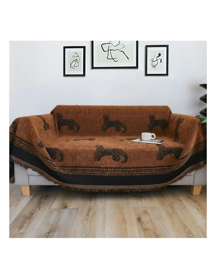 Two-Seater Sofa Cover 180x260cm in Brown image 2
