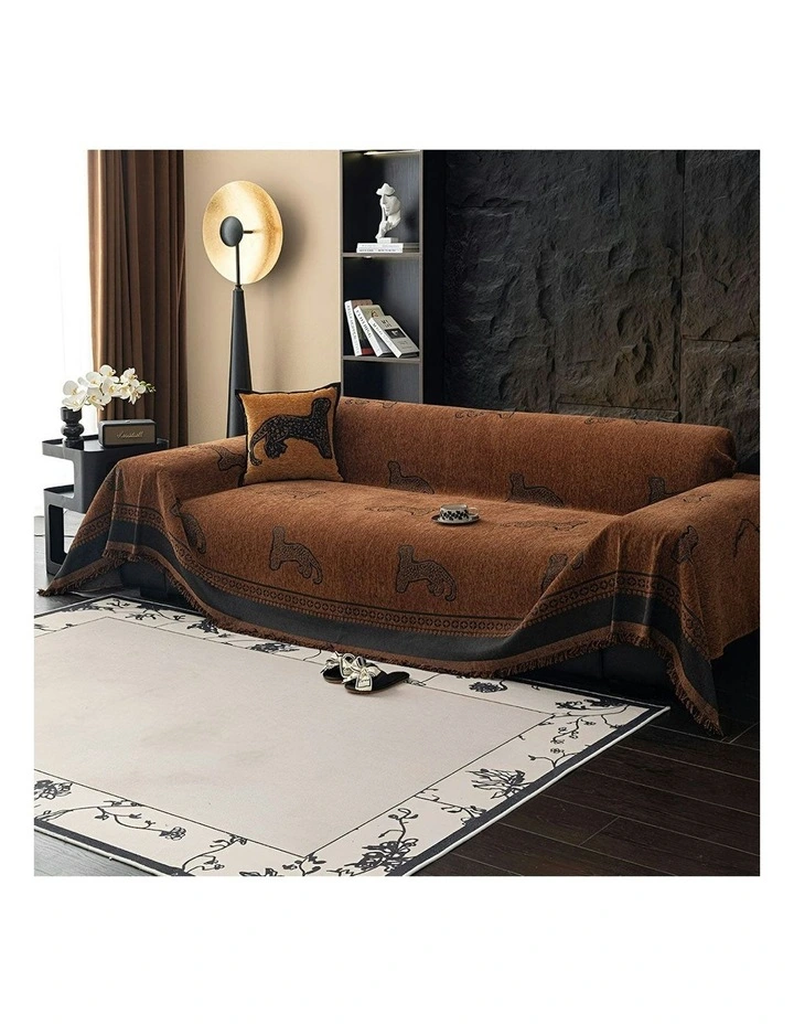 Three-Seater Sofa Cover 180x340cm in Brown image 2