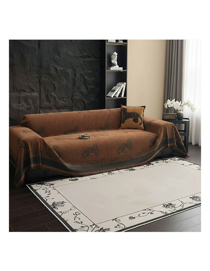 Three-Seater Sofa Cover 180x340cm in Brown image 3