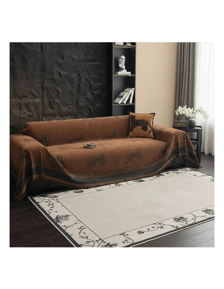 Four-Seater Sofa Cover 180x420cm in Brown image 3