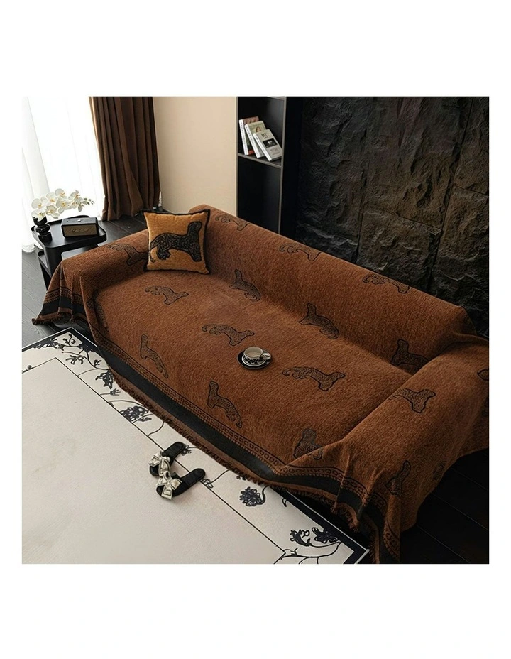 Four-Seater Sofa Cover 180x420cm in Brown image 5