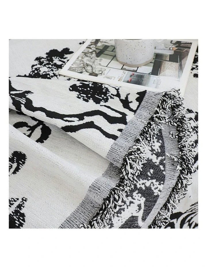 Two-seater Tree Print Polyester Sofa Cover 180x260cm in White image 6