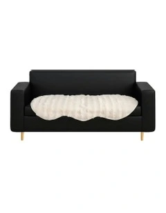 Three-seater Faux Fur Polyester Throw Blanket 90x210cm in Cream