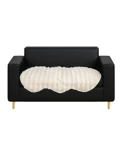 Two-Seater Polyester Faux Fur Throw Blanket 90x160cm in White