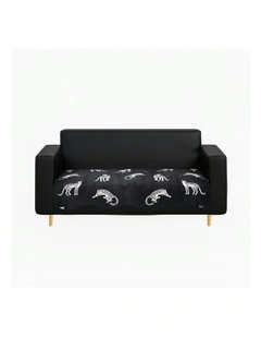 Three-Seater Leopard Print Throw Blanket Sofa Cover 90x210cm in Black