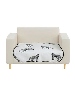 Leopard Print Throw Blanket Sofa Cover 90x90cm in White