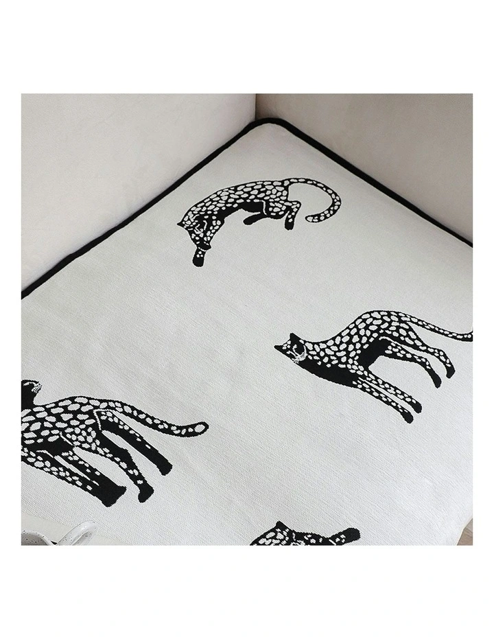 Leopard Print Throw Blanket Sofa Cover 90x90cm in White image 7