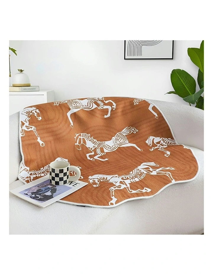 One Seater Throw Blanket Sofa Cover 90x90cm in Orange image 5