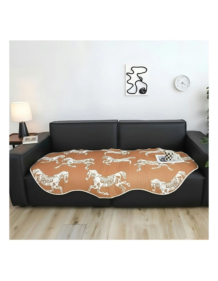 One Seater Throw Blanket Sofa Cover 90x90cm in Orange image 2