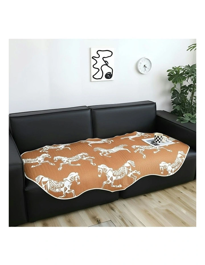 One Seater Throw Blanket Sofa Cover 90x90cm in Orange image 4