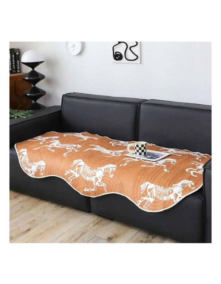 One Seater Throw Blanket Sofa Cover 90x90cm in Orange image 5