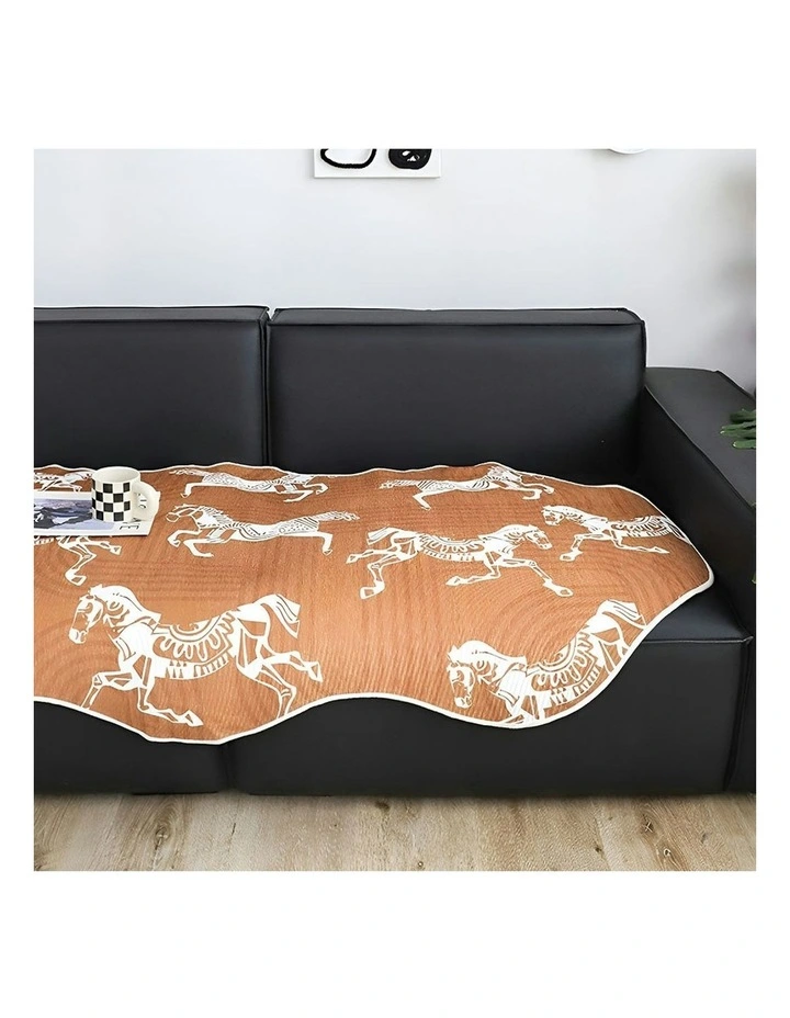 One Seater Throw Blanket Sofa Cover 90x90cm in Orange image 6