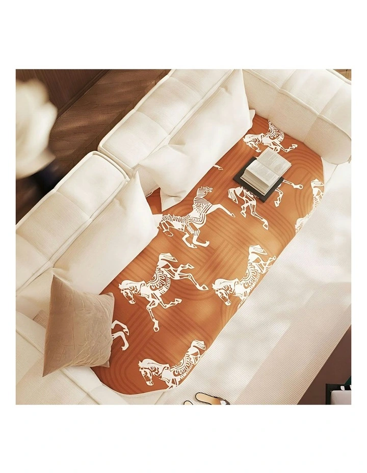 Three Seater Throw Blanket Sofa Cover 90x210cm in Orange image 5