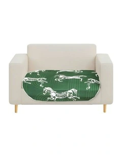One Seater Throw Blanket Sofa Cover 90x90cm in Green