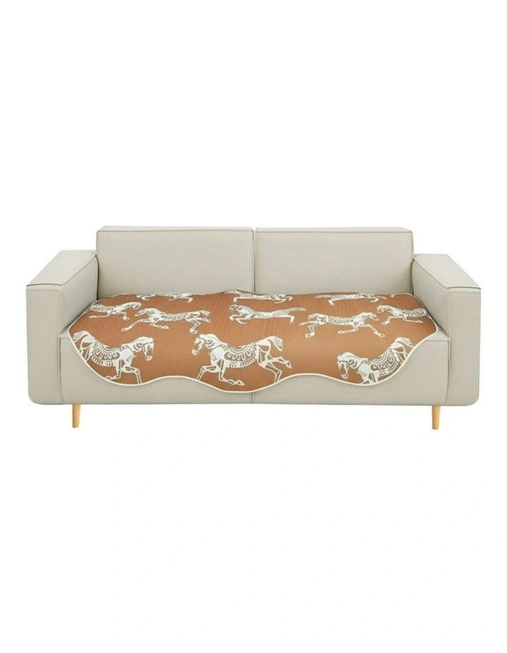 Two Seater Throw Blanket Sofa Cover 90x180cm in Green image 1