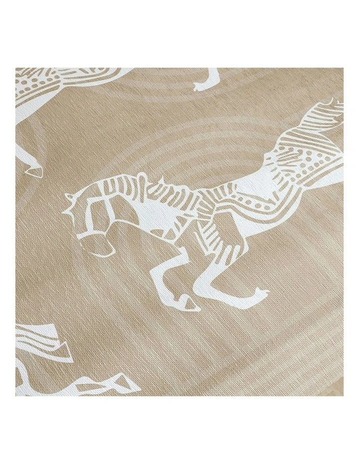 One-Seater Horse Print Sofa Cover 90x90cm in Beige image 6