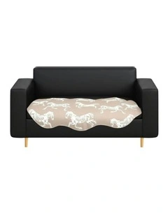Two-Seater Horse Print Throw Blanket Sofa Cover 90x90cm in Beige