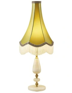Jade Stone Base Table Lamp in Yellow