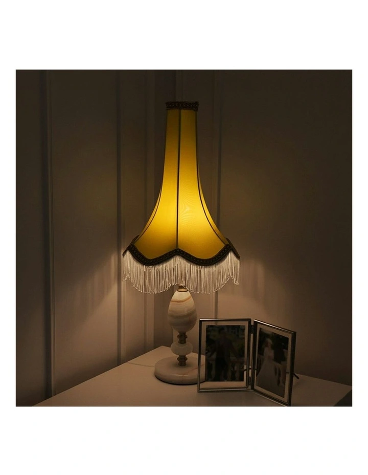 Jade Stone Base Table Lamp in Yellow image 4