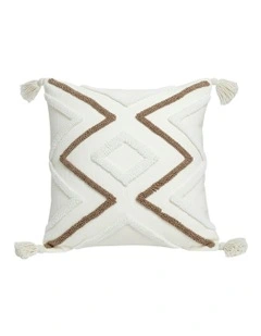 Boho Tufted Cushion 45cm in White