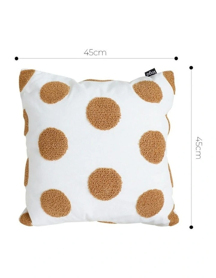 Tufted Polka Dot Circle Pattern Cushion 45cm in White image 6