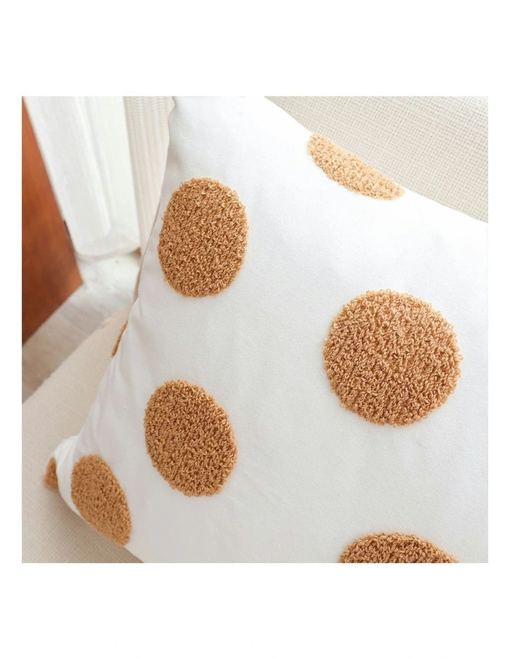 Tufted Polka Dot Circle Pattern Cushion 45cm in White image 7