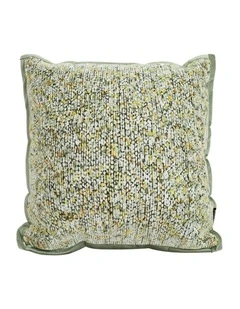 Textured Decorative Throw Pillow Woven Cushion 45cm in Green Yellow Multi-Color