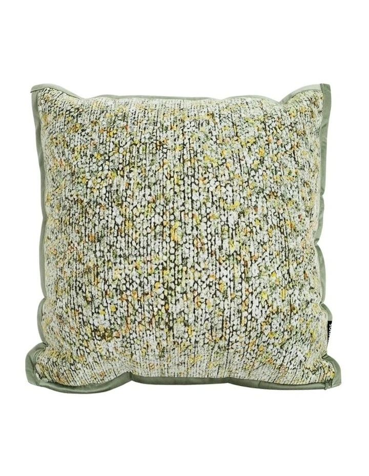 Textured Decorative Throw Pillow Woven Cushion 45cm in Green Yellow Multi-Color image 1