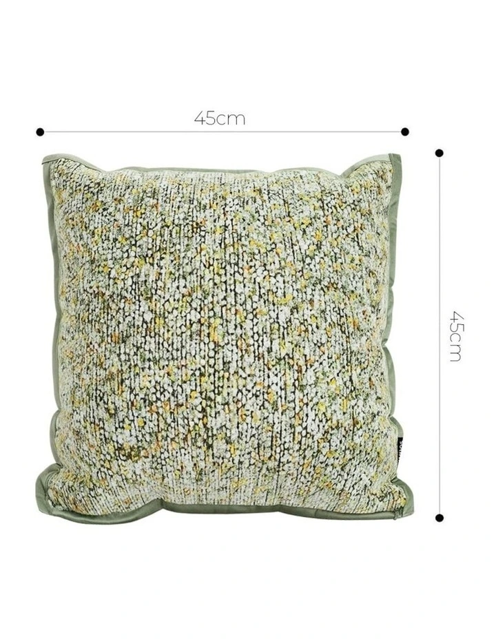 Textured Decorative Throw Pillow Woven Cushion 45cm in Green Yellow Multi-Color image 5