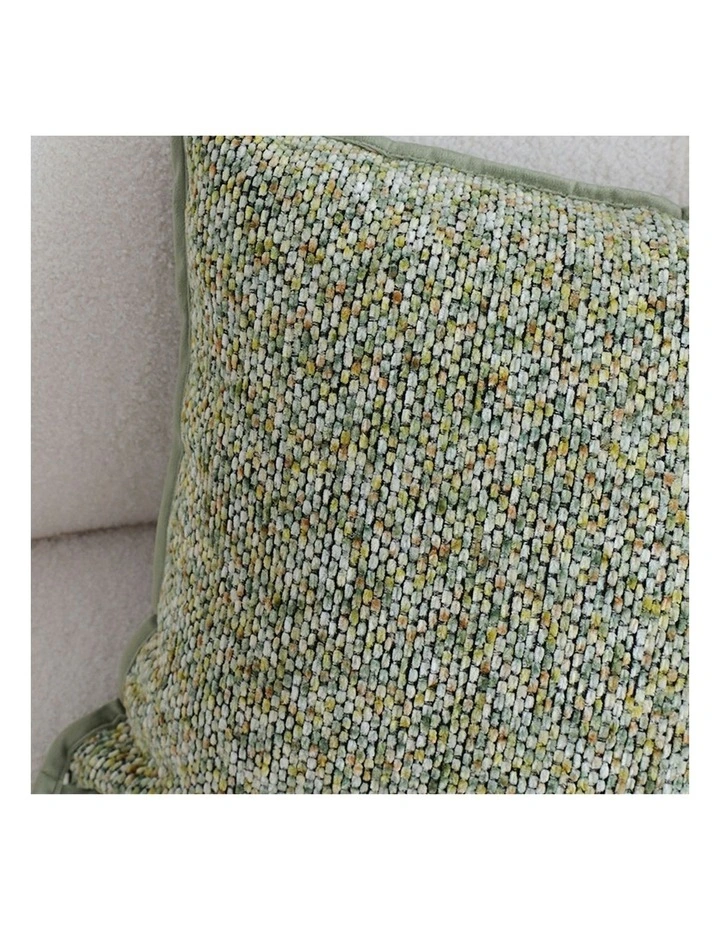 Textured Decorative Throw Pillow Woven Cushion 45cm in Green Yellow Multi-Color image 7