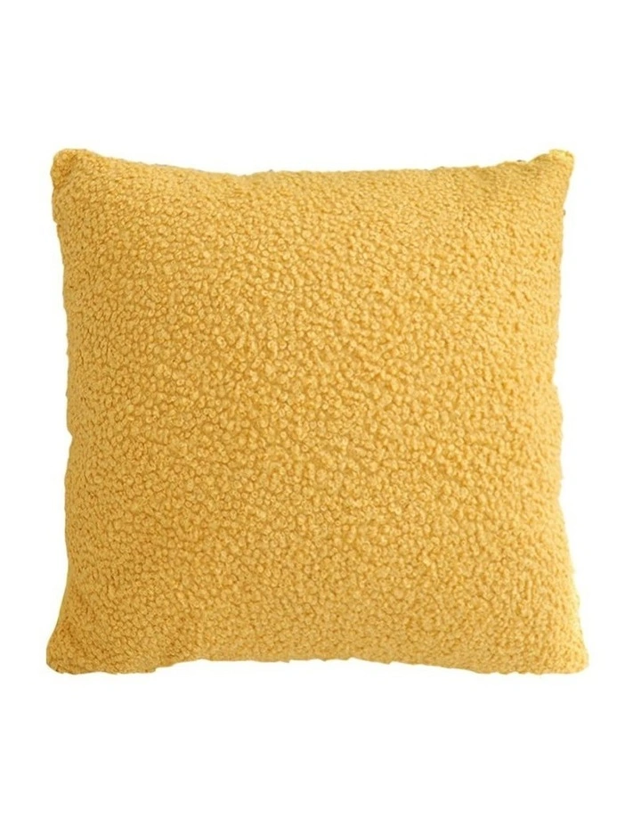 Boucle Textured Cushion Soft Cozy Decorative Throw Pillow 50cm in Mustard Yellow image 1