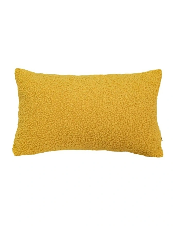 Boucle Textured Cushion Soft Cozy Decorative Throw Pillow 30x50cm in Mustard Yellow image 1