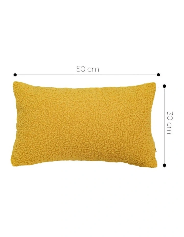 Boucle Textured Cushion Soft Cozy Decorative Throw Pillow 30x50cm in Mustard Yellow image 5