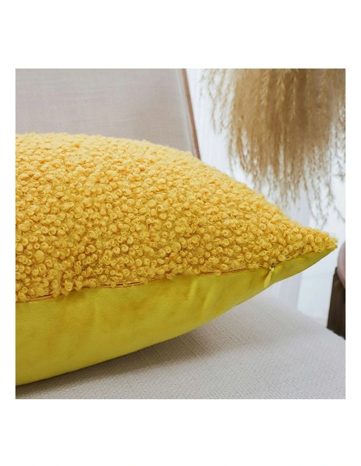 Boucle Textured Cushion Soft Cozy Decorative Throw Pillow 30x50cm in Mustard Yellow image 7
